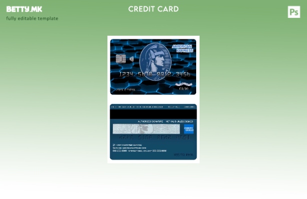 Модерен стил USA New York American Express Blue шаблон за банкарска кредитна кар